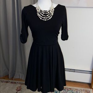 Boat Neck w/ Scooped Back Dress - Express